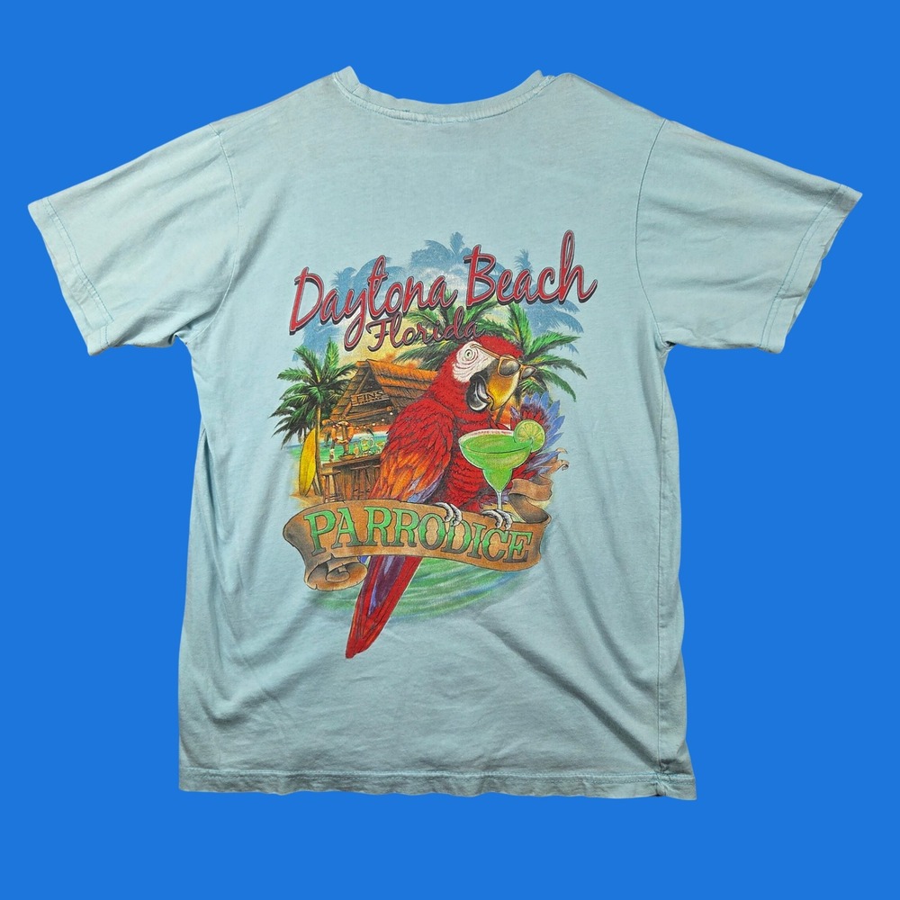 U.S. Vintage T-Shirt Mens M Blue Excellent Daytona Beach Florida Parrodice Tee